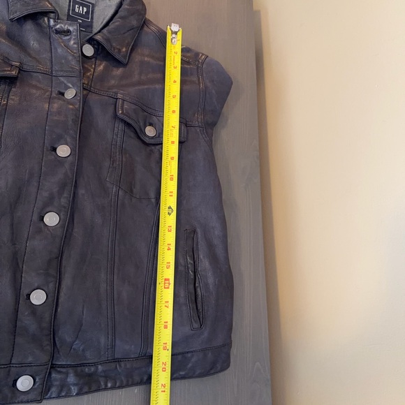 GAP Icon Leather Jacket In Indigo - Picture 8 of 10